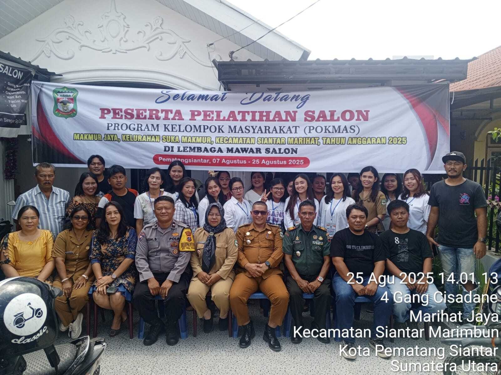 Penutupan Pelatihan Salon Pokmas Makmur Jaya Kelurahan Suka Makmur